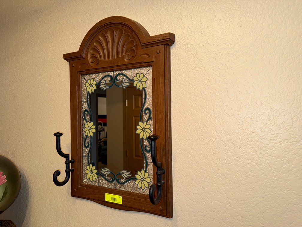 H- Wood Framed Mirror