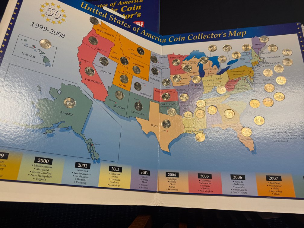 United States Of American State Coin Collector's Map