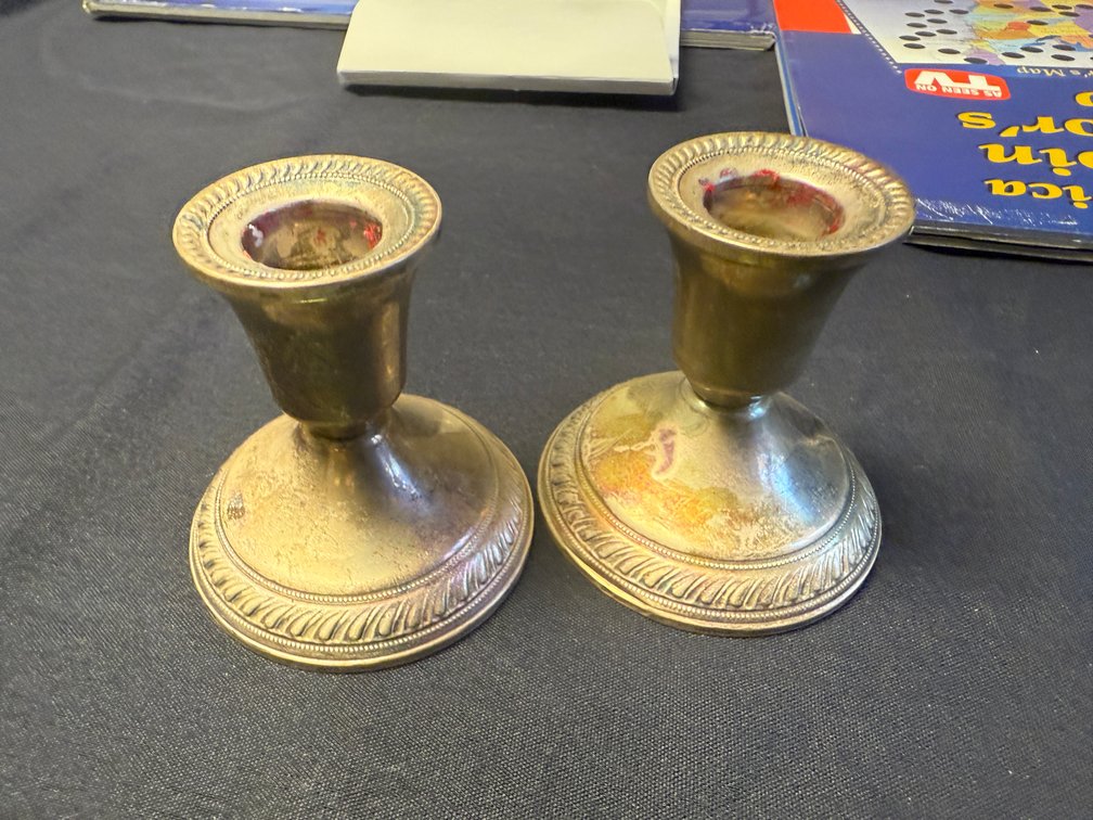 Sterling Candle Holders Weighted