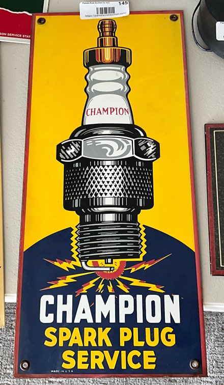 FR- Champion Spark Plug Service Sign