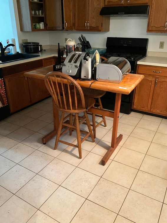 Wood Kitchen Table & (2) Chairs