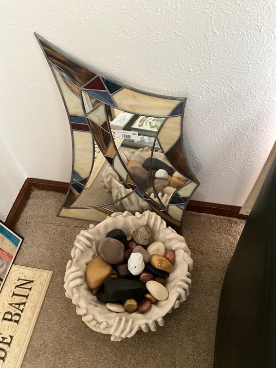 Mirror, Rocks, Vase