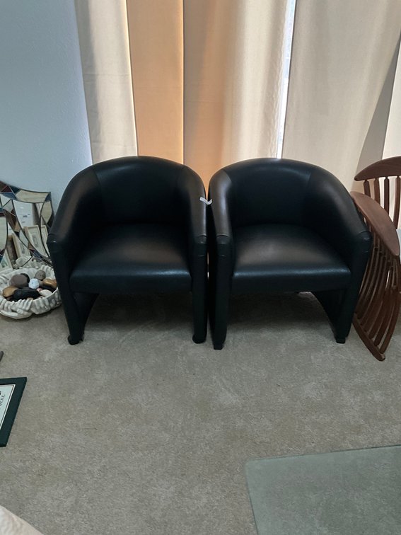 (2) Faux Leather Chairs