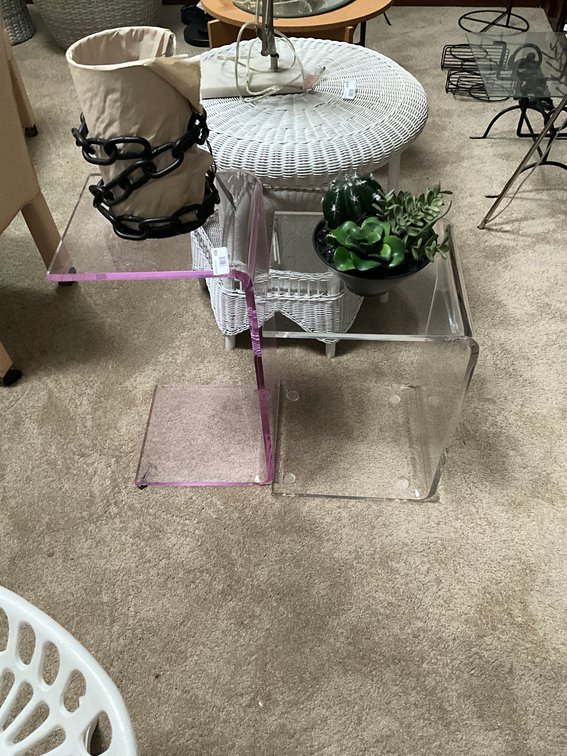 Glass End Table & Décor