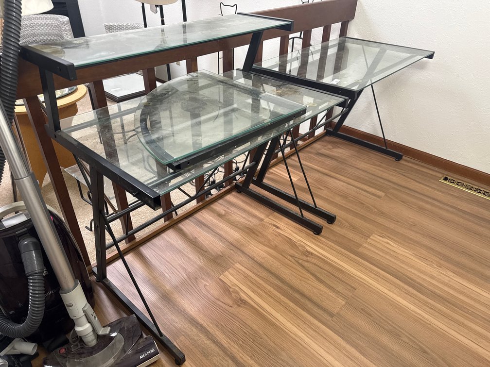 (2) Glass Top Desks