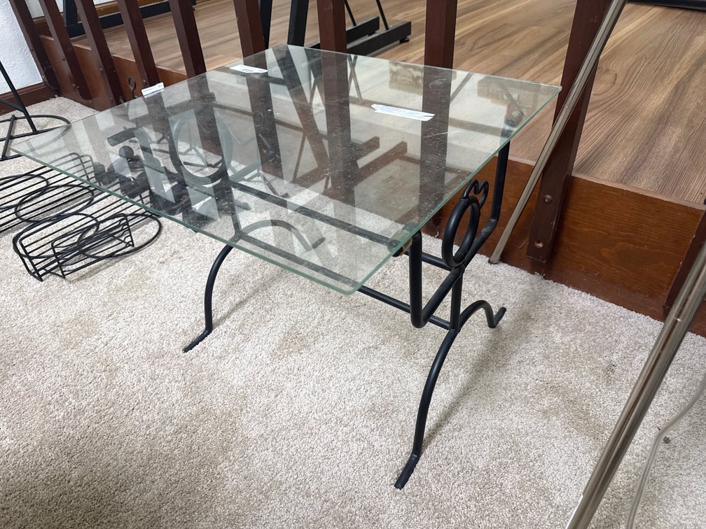 Glass Top End Table
