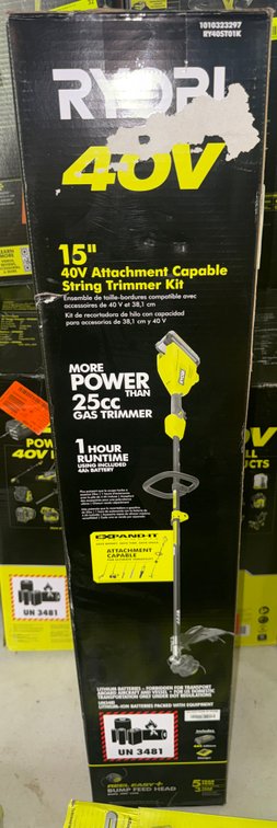 Ryobi 40V 15-Inch String Trimmer Kit