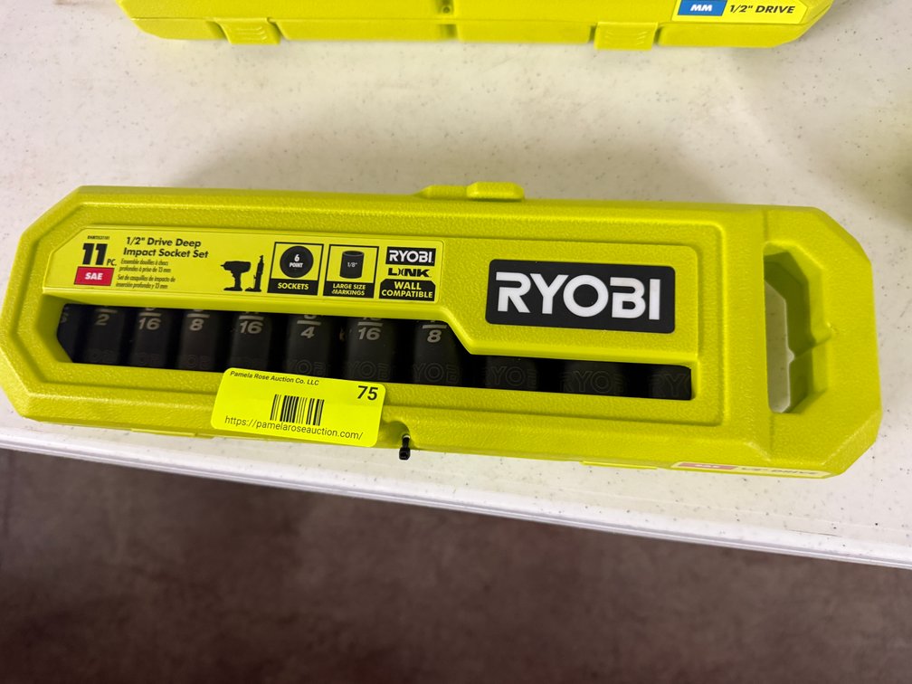 Ryobi 11-Pc 1/2-Inch SAE Deep Impact Socket Set