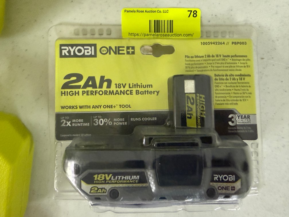 Ryobi 18V ONE+ 2Ah Lithium Battery
