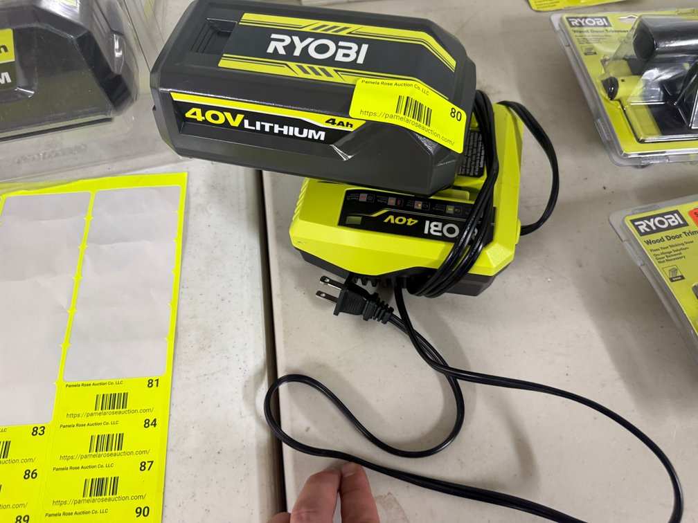 Ryobi 40V Lithium Battery and Charger