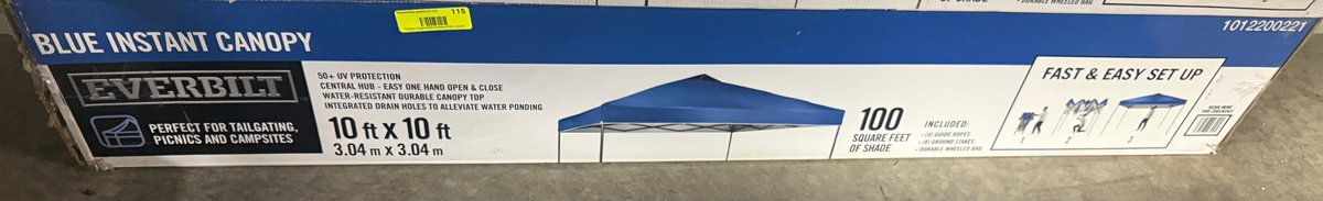 Everbilt 10x10 Blue Instant Canopy