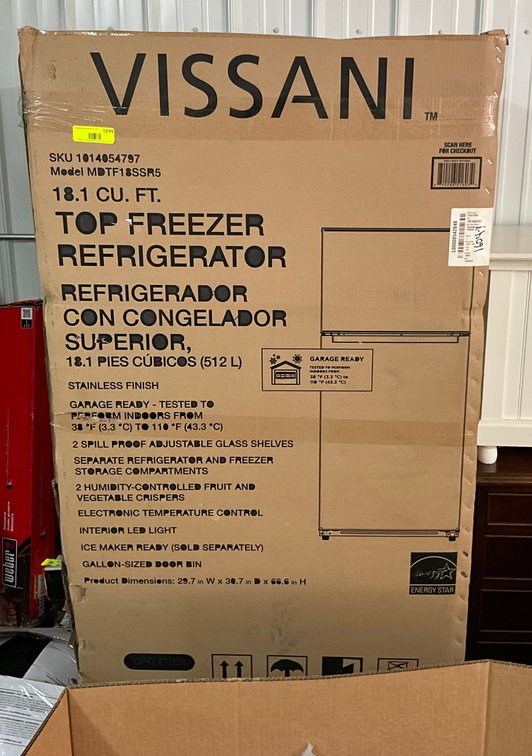 Vissani Top Freezer/Refrigerator