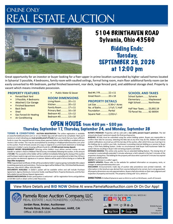 Image for 5104 Brinthaven Road, Sylvania, Ohio 43560
