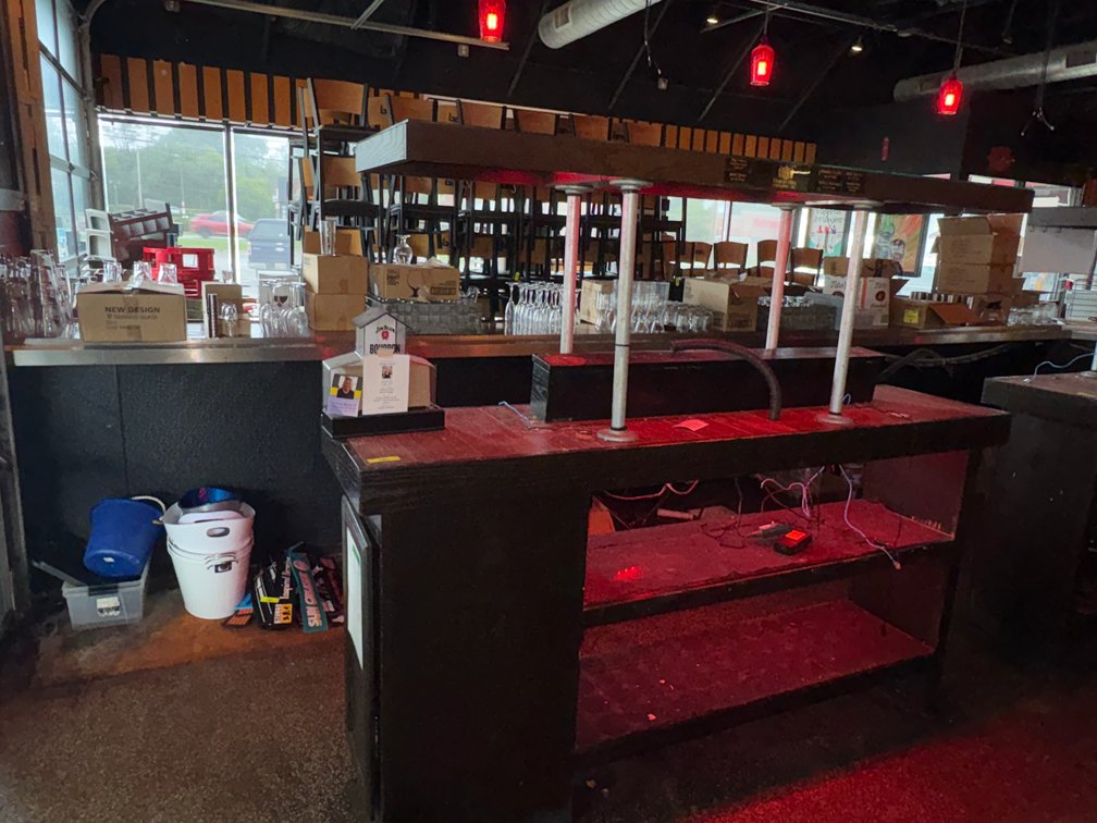 Bar145- Wood Bar Station with Canopy