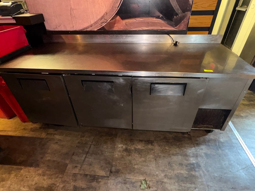 Bar145- True 3-Door Worktop Refrigerator