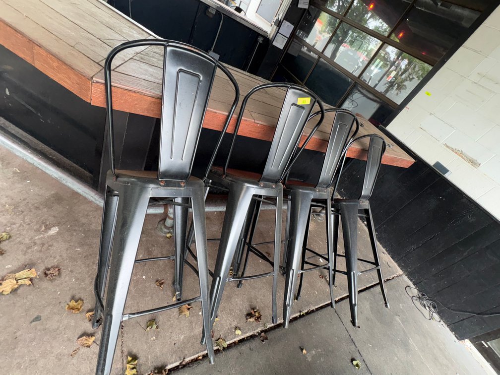 Bar145- (4) Black Metal Bar Chairs