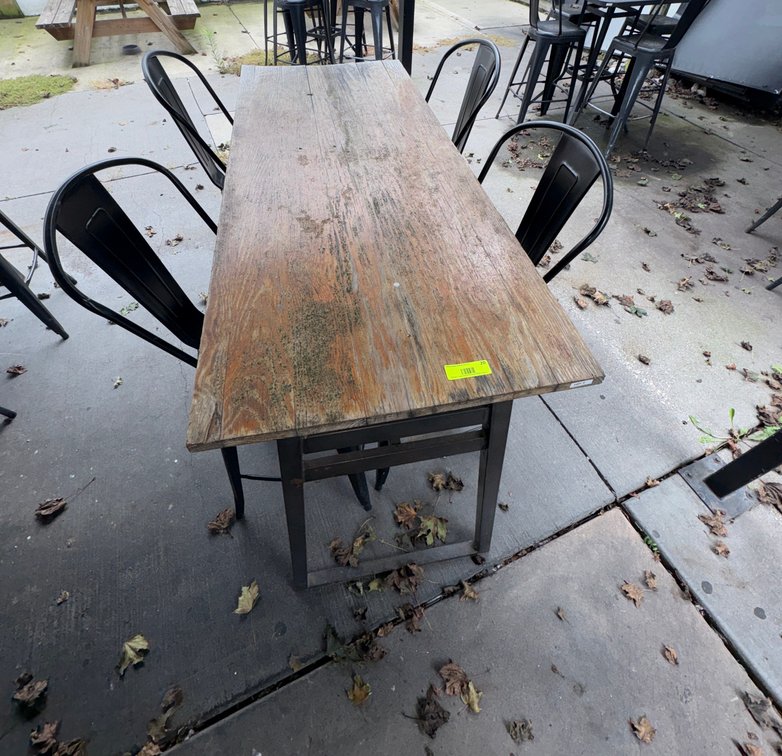 Bar145- Wood Dining Table and (4) Chairs