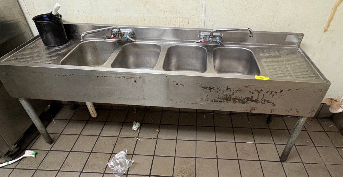 Bar145- 4-Compartment Commercial Bar Sink
