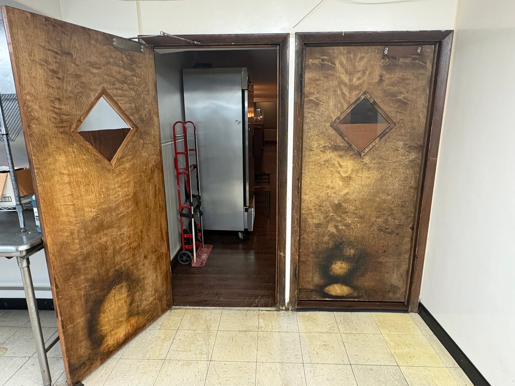 EL- (2) Wood Swinging Doors