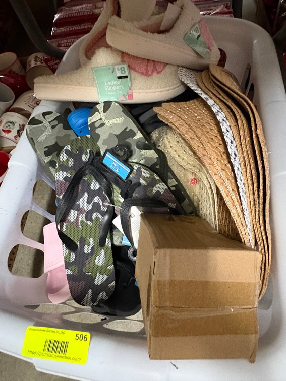 Footwear and Hats in Basket