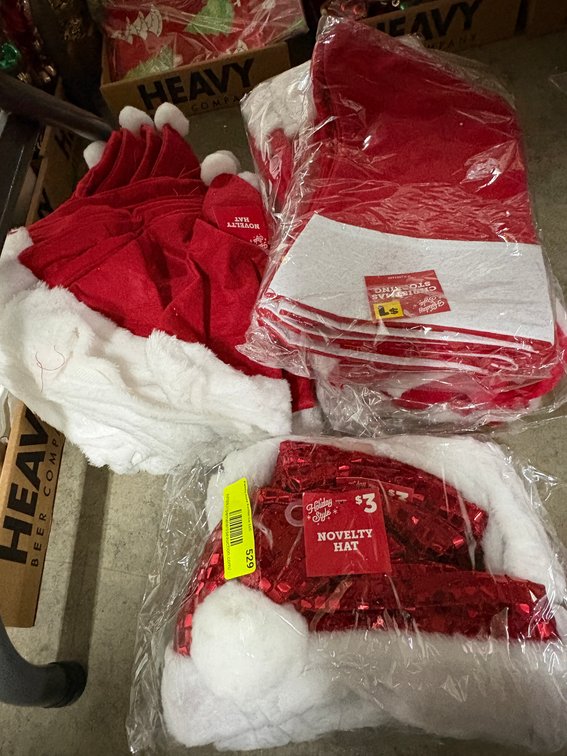 Holiday Style Santa Hats and Stockings