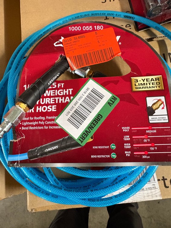 Husky 1/4 in x 25 ft Air Hose