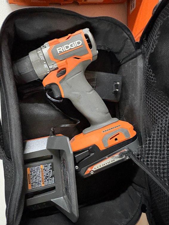 RIDGID 18V Cordless Drill and Bag