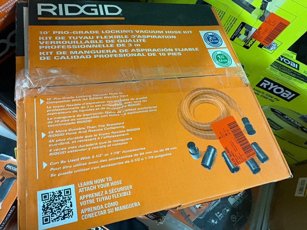 RIDGID 10' Locking Vacuum Hose Kit