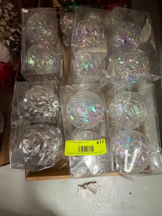 (6) Holiday White Ornament Sets