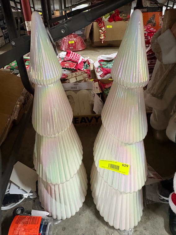 (2) Iridescent Christmas Trees
