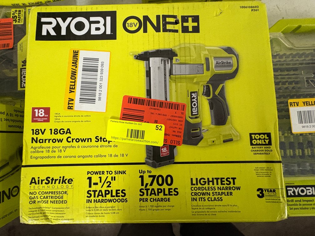 Ryobi 18V Narrow Crown Stapler