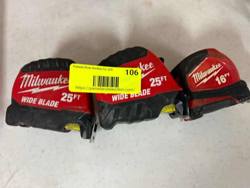 (3) Milwaukee Tape Measures
