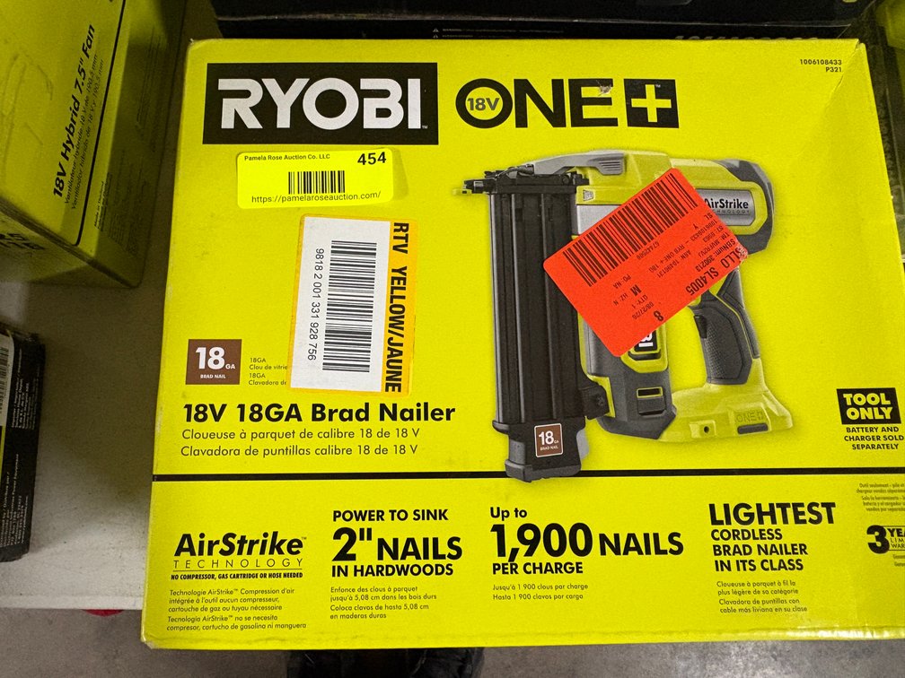Ryobi 18V 18GA Brad Nailer