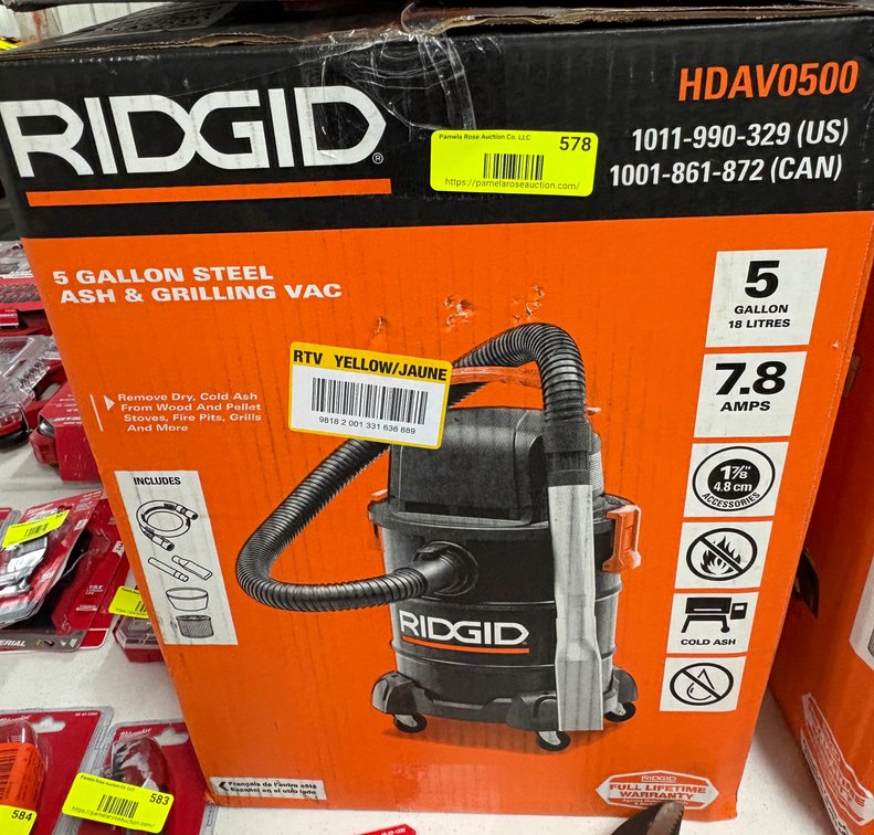 Ridgid 5 Gallon Ash & Grilling Vac