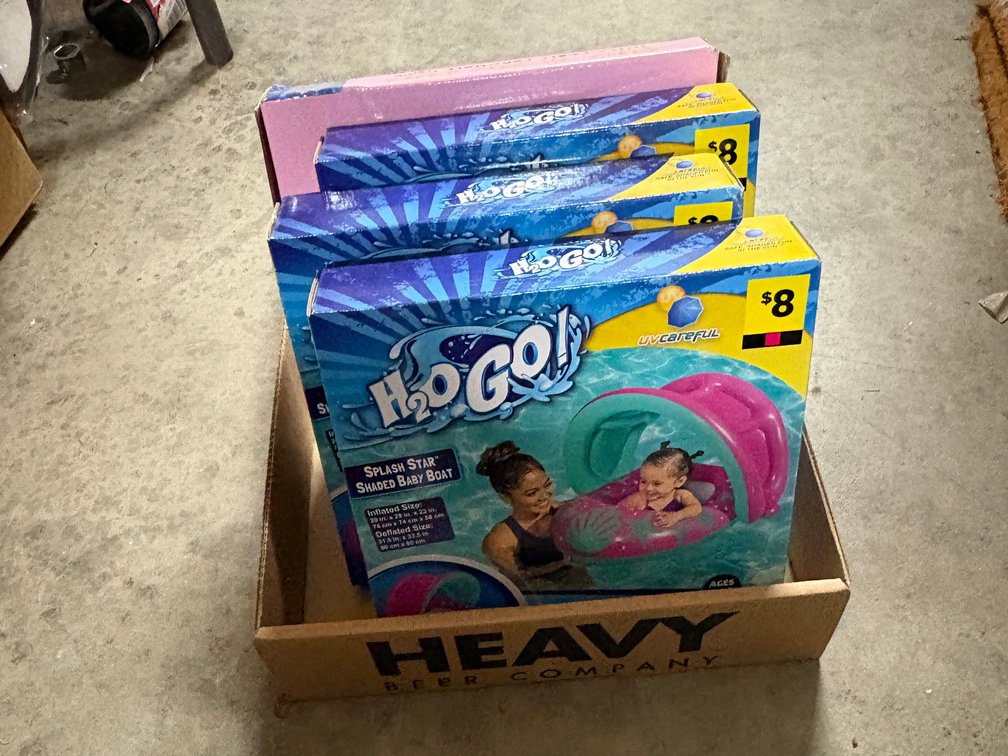 (3) H2OGO Splash Star Baby Boats & Inflatable Cornhole Games