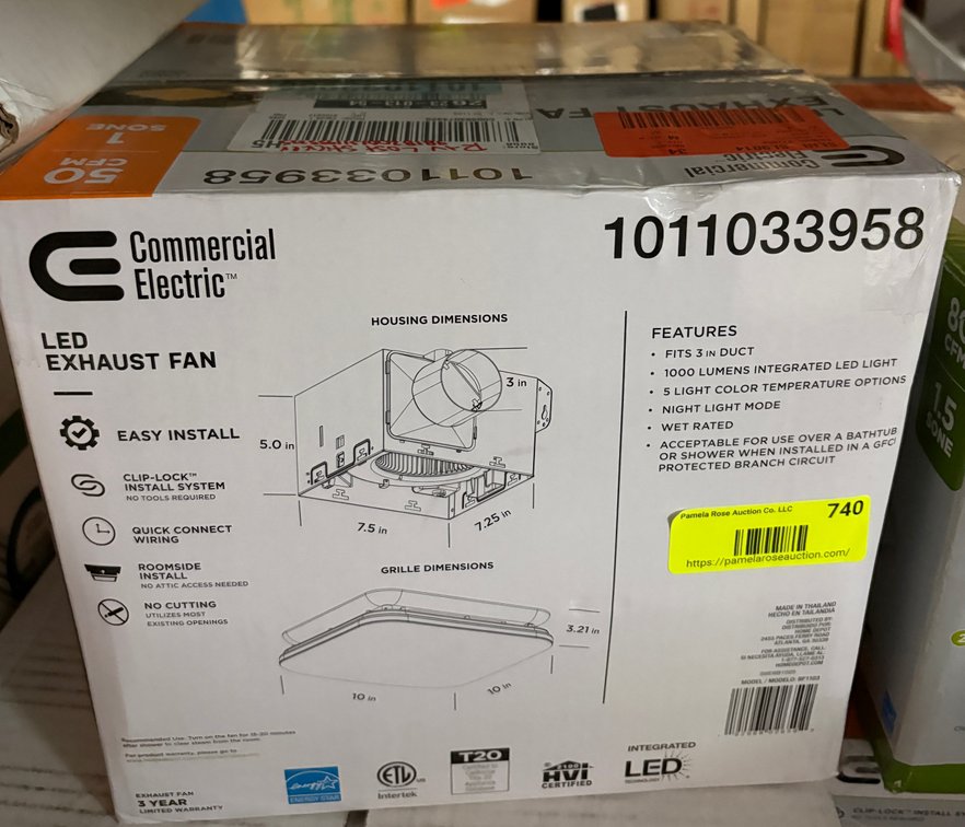 Commercial Electric LED Exhaust Fan