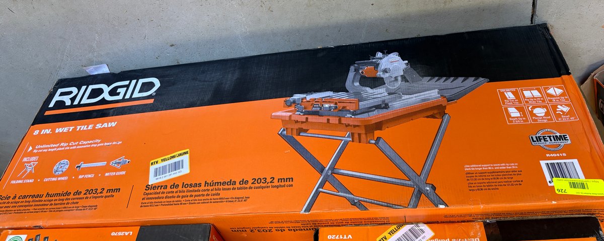 RIDGID 8" Wet Tile Saw