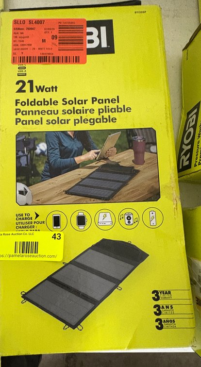 Ryobi 21 Watt Foldable Solar Panel