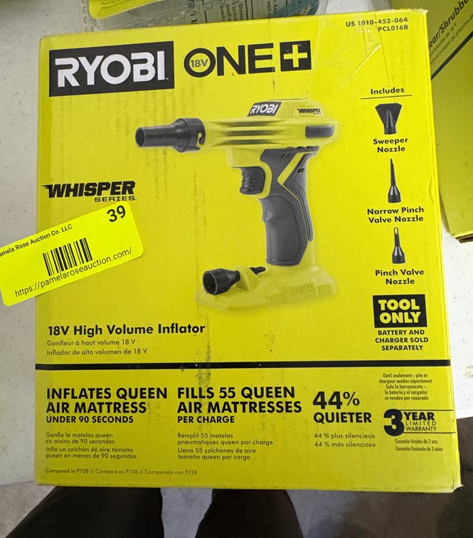 Ryobi 18V High Volume Inflator