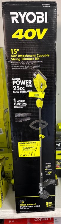 Ryobi 40V 15" String Trimmer Kit