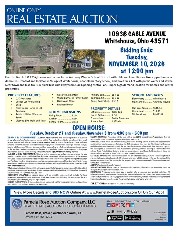 Image for 10938 Cable Avenue, Whitehouse, Ohio 43571
