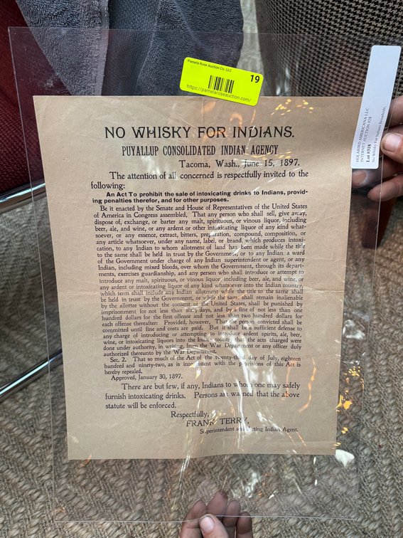 Zone 1-A- No Whiskey For Indians Poster