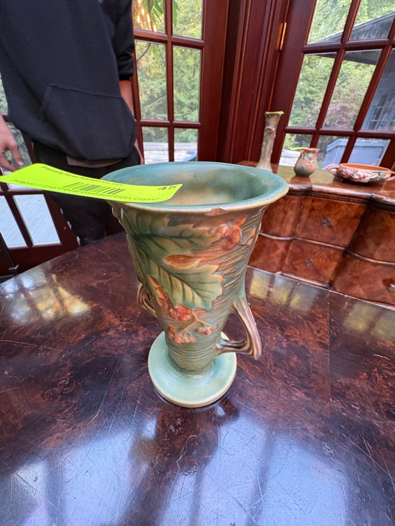 Zone 1-A- Roseville Pottery Handled Vase
