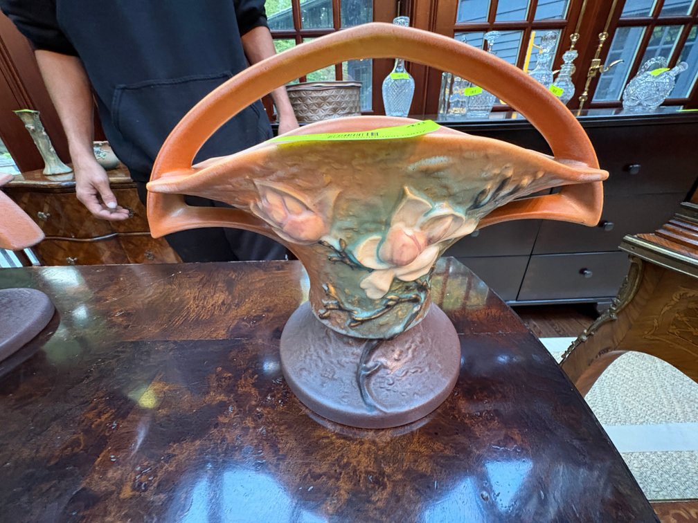 Zone 1-A- Roseville Magnolia Basket Vase