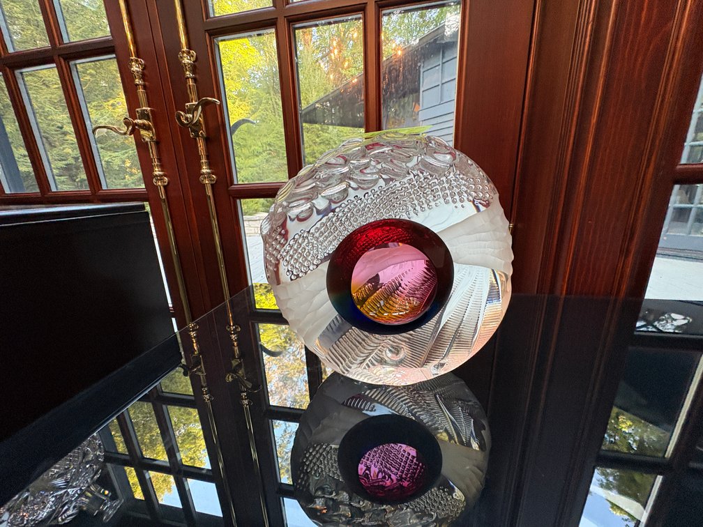 Zone 1-A- Textured Art Glass Orb Sculpture