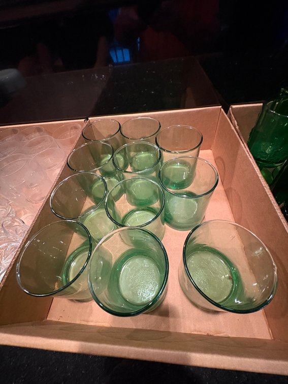 Zone 1-BK- Green Glass Tumblers