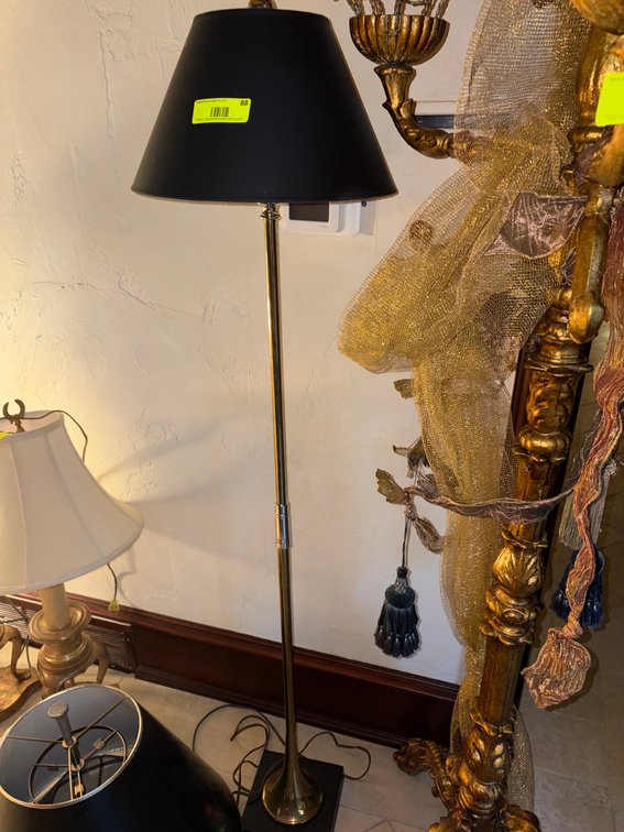 Zone 1-LR- Brass Floor Lamp with Shade