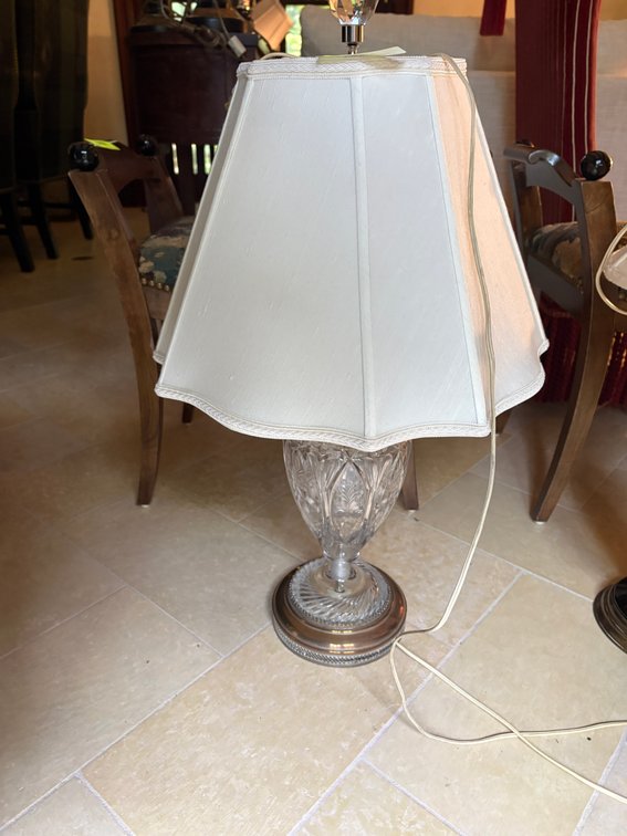 Zone 1-LR- American Brillant Vase Cut Glass Converted To Lamp