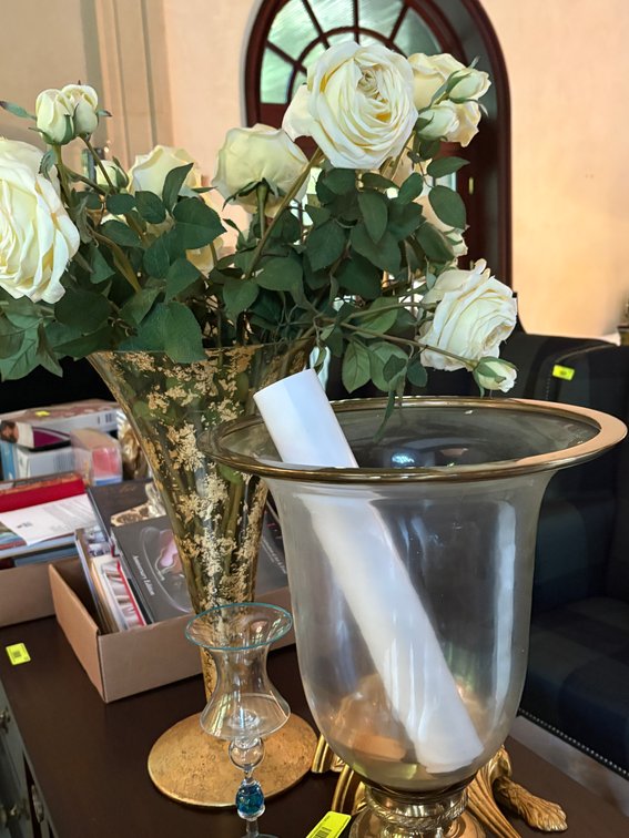 Zone 1-LR- Glass Vases and Wall Brackets