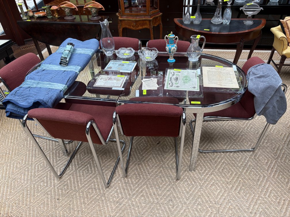 Zone 1-A- Chrome Dining Table and 6 Chairs